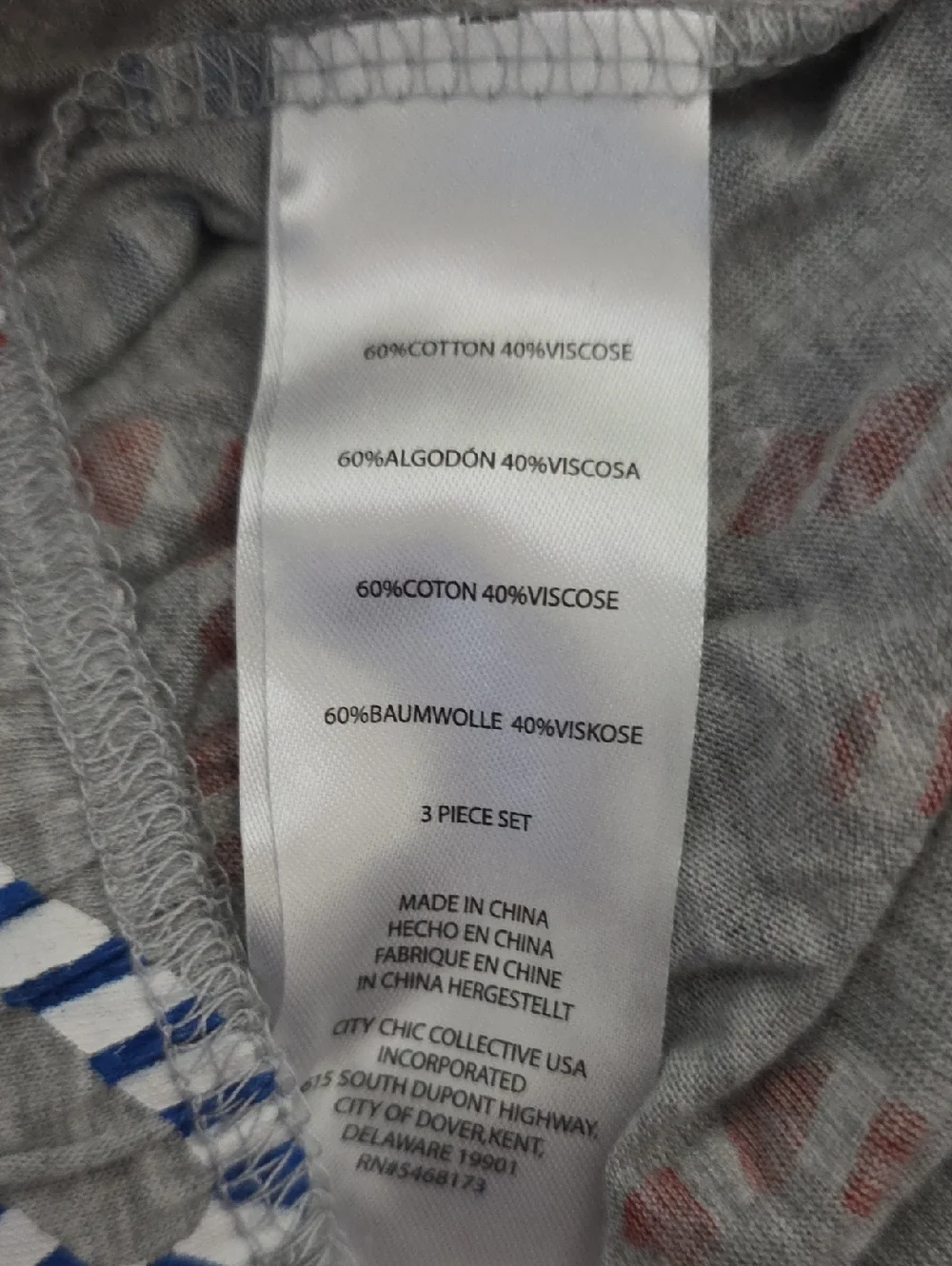 Avenue Body‎ Women's Pajama Set- Light Gray with Candy Canes